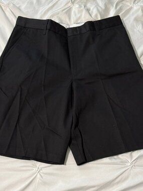 Men's Black Flat Front Shorts